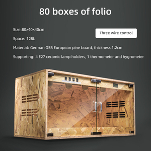 Relaxlines đôi cửa kính bò sát môi trường sống bò sát Terrarium Lồng cho loài bò sát Tank với ánh sáng - Product Image 4