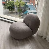 Moontree italien moderne courbe loisirs confortable canapé simple chaise nordique confortable maison salon laine d'agneau confort Sherpa boucle chaise