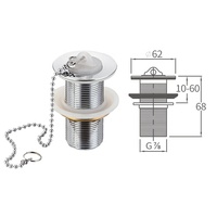 Tapón de drenaje de zinc de Brasil, drenaje de residuos de fregadero barato, drenaje de lavabo de acero inoxidable 7/8 personalizado para Baño