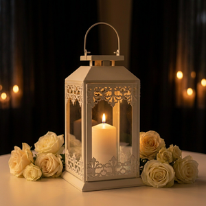 Farol de Metal Blanco de Diseño para Decoración de Hogar y Eventos de Boda, Venta al Por Mayor - Product Image 2