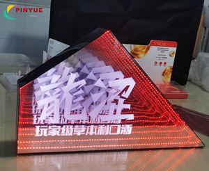 กล่องไฟอะคริลิค LED แบบ 3 <span class=keywords><strong>มิติ</strong></span> ลายอินฟินิตี้ <span class=keywords><strong>พ</strong></span>ร้อมไฟนีออน RGB หลายชั้น สำหรับโฆษณาในบาร์และไนท์คลับ - Product Image 1