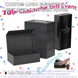 Boîtes cadeaux magnétiques de luxe personnalisées avec logo imprimé pour cravates et ceintures, finition mate, matériaux recyclés, carton rigide, pliables - Product Image 2