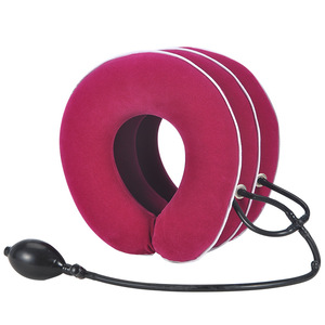 Inflatable Cervical <b>Traction</b> <b>Device</b> One Size Flocked Fabric <b>Neck</b> Brace For Home Use Manual Operation - Product Image 4