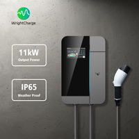 Tipo 1/Tipo 2/GBT/NACS 	 Cargador de Vehículos Eléctricos Comercial de Pared de 11 kW, Nivel 2, CA, Trifásico, con OCPP, RFID, WiFi, DLB, para Uso Comercial