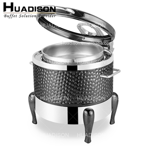 Huadison Catering Equipment Buffet Martillado Lujo Negro <span class=keywords><strong>Restaurante</strong></span> eléctrico <span class=keywords><strong>Estación</strong></span> de sopa Calentador de sopa de acero inoxidable - Product Image 2