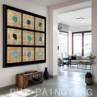 Peinture sur toile 3D abstraite décorative moderne en feuille d'or, faite à la main, haut de gamme, pour salon