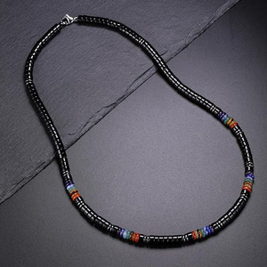 Collar de Piedras Preciosas de Obsidiana Negra y Ojo de Tigre con 7 Chakras para Hombre, Collar de Cuentas de Piedra Natural JNK9415 - Product Image 3
