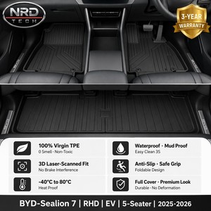 Alfombrillas Personalizadas de TPE para Auto BYD-Sealion 7-RHD-EV-5S_2025, Impermeables, Antideslizantes, Fáciles de Limpiar, Juego Completo + Alfombrilla para Maletero con Borde 3D - Product Image 5