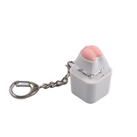 Porte-clés Fidget Canard Jaune en Plastique, Sonore, avec Bouton de Clavier Anime et Fonction Clicker