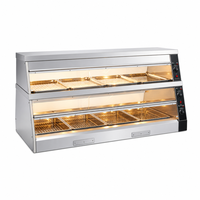 Vitrine chauffante commerciale à double couche 220V 2.7kW 3.6kW pour restaurant, boulangerie, buffet, restauration, maintien au chaud des aliments