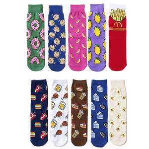<span class=keywords><strong>Chaussettes</strong></span> pour femmes en coton personnalisées Designer Fashion Art School logo Fabricant Original Food French Fries Cake Crew - Product Image 5