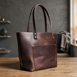 Sacs à main en cuir véritable pour femmes BS INTERNATIONAL, tendance, fermeture à glissière, grande capacité 2-2,9 L, durables, imperméables - Product Image 1