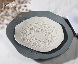 Piring Hias Modern Merlin Living, Peralatan Makan Keramik Tanpa Glasir, Piring Buah Dekoratif, Mangkuk Buah Porselen untuk Piring Keramik - Product Image 4