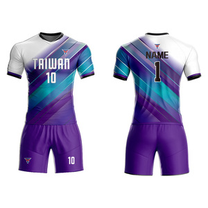 Conjunto de Camiseta de Fútbol de Talla Grande <span class=keywords><strong>con</strong></span> Logotipo Personalizado para Adultos, 100% Poliéster, Cuello en V, Sublimación, Camiseta de Fútbol Estampada - Product Image 3