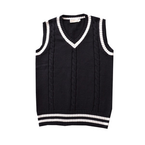 Gilet in maglia per uniforme scolastica per bambini, maglione senza maniche con scollo a V, pullover morbido e caldo per ragazzi e ragazze della scuola primaria e media - Product Image 2