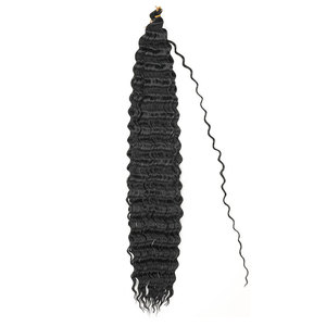 Cabello humano trenzado sintético al por mayor para trenzar cabello a granel <span class=keywords><strong>de</strong></span> onda profunda extensiones sin costuras extensiones <span class=keywords><strong>de</strong></span> paquete <span class=keywords><strong>de</strong></span> cabello - Product Image 1