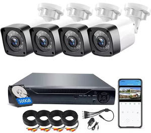 Système de surveillance de sécurité WiFi Tuya 5MP 1080P haute définition, vision nocturne, résistant aux intempéries, capteur CMOS grand angle 120°, NVR Cloud - Product Image 1