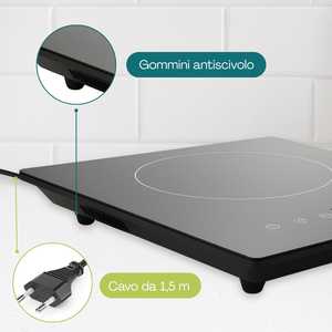 Table de cuisson à induction portable 2000W avec commande tactile et écran rétroéclairé, plaque chauffante électrique simple - Product Image 4