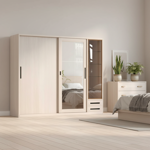 工場卸売カスタマイズ可能なスチール製自立式両開き現代風アルモア省スペースデザインアパート寝室用ワードローブ - Product Image 4