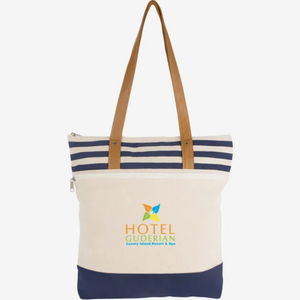 Bolsa de Lona de Algodón <span class=keywords><strong>Cora</strong></span> Lane con Logotipo Personalizado, Bolsa de Regalo al por Mayor con Cierre y Rayas Promocionales - Product Image 5