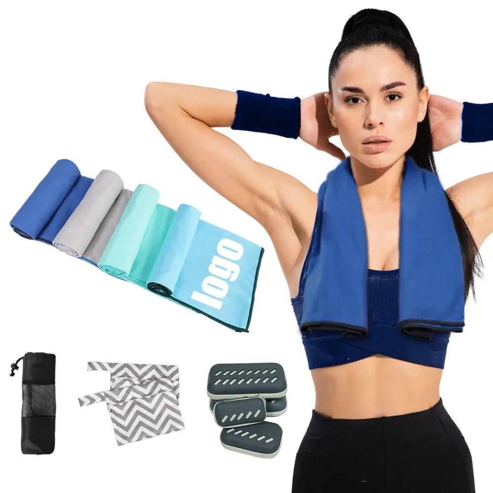 Toptan hızlı kuru kullanımlık kokusuz spor havlu yumuşak süper ter emme mikrofiber süet spor havlu ile ODM / OEM hizmeti