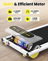 Tapis de marche sous le bureau, mini-tapis de course électrique portable avec télécommande pour la maison, la gym, l'exercice et le sport, moteur blanc