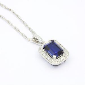 สร้อยคอพร้อมจี้เพชรพลอยไพลินทองคำขาว 18K 14K 9K ดีไซน์คลาสสิก เรียบหรู สำหรับผู้หญิง เหมาะสำหรับโอกาสครบรอบ งานหมั้น งานแต่งงาน และงานเลี้ยง - Product Image 4