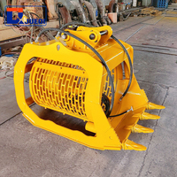 Godet de criblage rotatif professionnel robuste pour compost et terre de surface, pour excavatrice de 10 tonnes