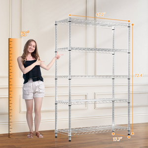 Mzg 5 Hai Lớp Carbon Thép Dây Kim Loại Tiện Ích Giá Kệ Với Bánh Xe Nhiệm Vụ Nặng Nề Sử Dụng Nhà Để Xe Nhà Bếp Lưu Trữ Chủ Sở Hữu & Kệ - Product Image 6