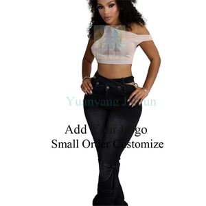 Jean skinny extensible taille haute pour <span class=keywords><strong>femme</strong></span>, respirant, décontracté, style <span class=keywords><strong>jegging</strong></span>, effet ventre plat, coupe crayon, avec trous décoratifs - Product Image 1