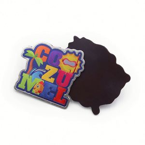Aimants de réfrigérateur souvenirs de Cozumel, Mexique, en aluminium 3D gaufré, fabriqués sur mesure en usine - Product Image 4