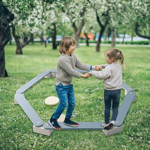 LM KIDS Toddler Indoor Playground Planche d'équilibre en <span class=keywords><strong>bois</strong></span> réglable Jouet d'exercice Montessori Baby Foot Balance Beam for Kids - Product Image 2