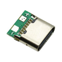 Conector USB Tipo C Hembra de 16 Pines, USB 3.1, 2 Pines, Conector Dual con Resistencia de 5.1K, Conector USB OTG