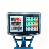 Balance plateforme commerciale numérique pliable 150 kg avec triple affichage LED et calcul du prix pour marché agricole