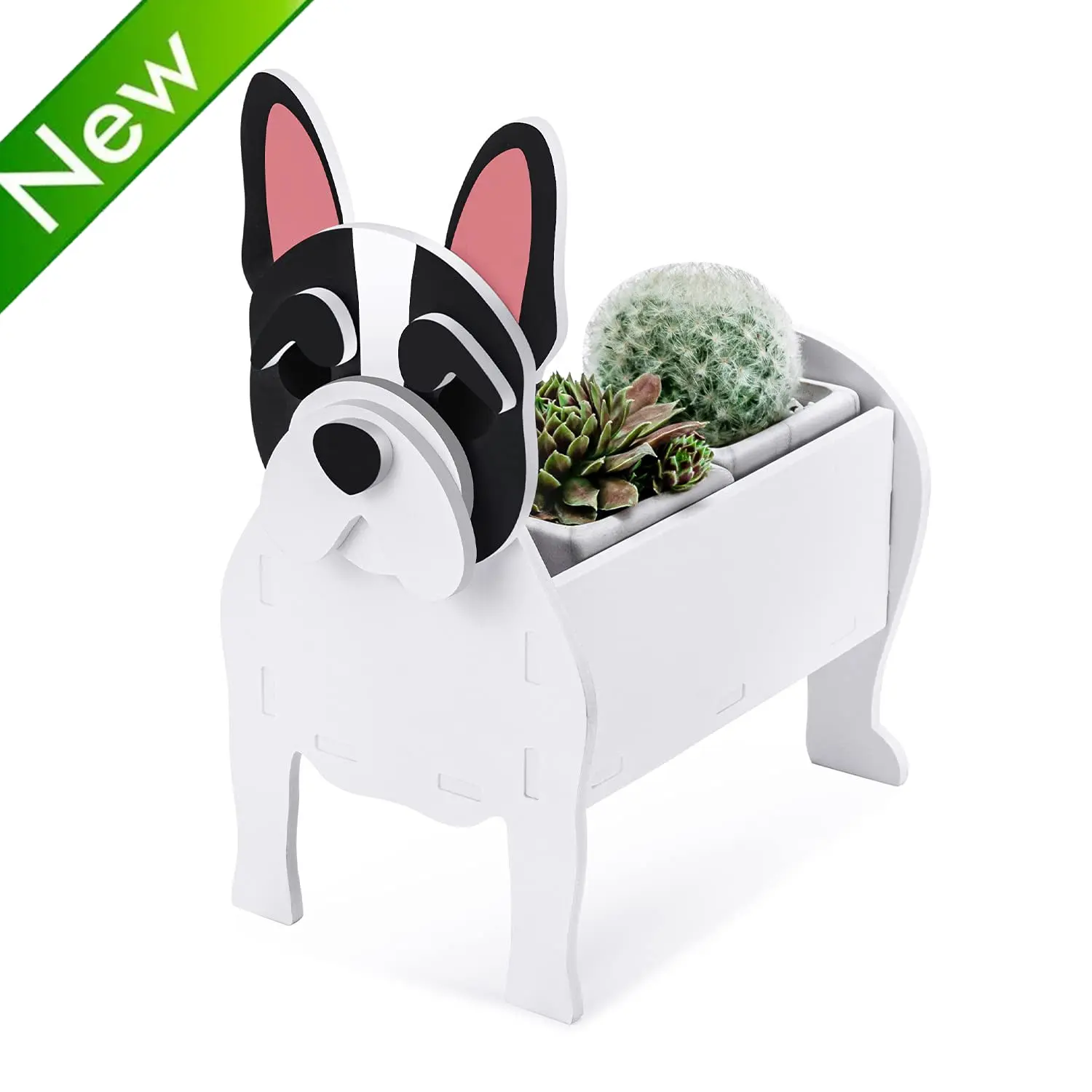 D38 Bulldog Dog-planter Outdoor Indoor Garden Plants Storage Container Flower Pot Cute Animal Dog Planters For Office Home Decor