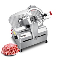 Nouvelle trancheuse à viande électrique semi-automatique professionnelle Welldone, haute efficacité, épaisseur réglable, lame en acier au carbone, garantie 1 an