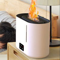 Diffuseur d'aromathérapie électrique à ultrasons, humidificateur à effet flamme, grande capacité, mode de brumisation à 3 vitesses, contrôle numérique, pour hôtel et usage domestique