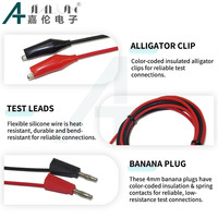 JIALUN 4mm Banana Plug to Copper Electrical Clamp Alligator Clip Test Cable Leads