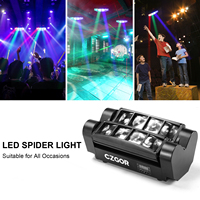 Mini projecteur LED 8 yeux 3W RGBW pour soirées disco et événements, éclairage de scène à faisceau, tête mobile Spider à contrôle pixel DJ