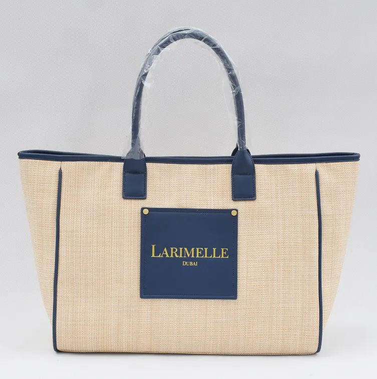 Casual Style Natural Color Big Large Capacity Beach Straw Tote Bag