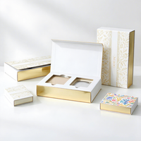 Boîte cadeau cosmétique en papier rigide blanc imperméable avec gaufrage pour poudre libre, boîte vide à coussin d'air