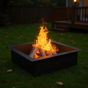 Anillo para Fogata Cuadrado de 36 x 36 Pulgadas, Acero con Recubrimiento en Polvo, para Leña, Calefacción Exterior, Independiente - Product Image 2