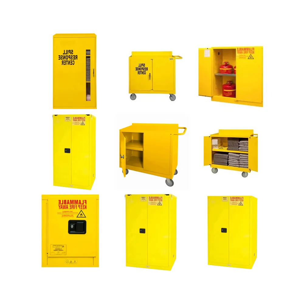 ตู้เหล็กโลหะติดไฟติดไฟได้สำหรับอุตสาหกรรมตู้เก็บของปลอดภัยทนทานต่อสารเคมีในห้องปฏิบัติการ