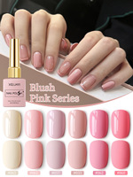 Vernis à ongles gel UV LED 15ml, série rose cuir blanc délicat, haute pigmentation, couleur unie, pour salon de manucure et manucure DIY