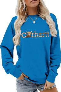 Sudadera Chic y Cálida con Estampado de Vaca y Letras para Mujer - Tejido Cómodo y Duradero, No Transparente y Fácil de Cuidar para la Moda de Otoño/Invierno - Product Image 2
