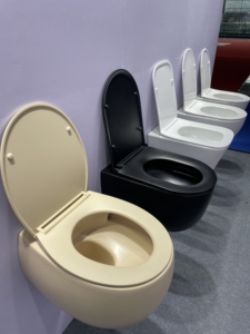 WC Moderno Sospeso a Parete con Cassetta dell'Acqua Nascosta, Sanitario Monoblocco a Sospensione per Bagno - Product Image 2