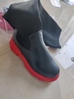 Bottes pour femmes, plateforme, tricotées, au-dessus du genou, pour l'automne et l'hiver, chaussures pour femmes, talons épais, bottes chaussettes, chaussures pour femmes