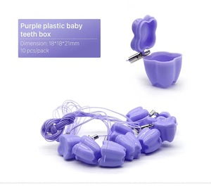 Caja de Almacenamiento de Dientes de Leche de Plástico Morado, Estuche Organizador de Dentaduras para Niños, Higiene Bucal - Product Image 1