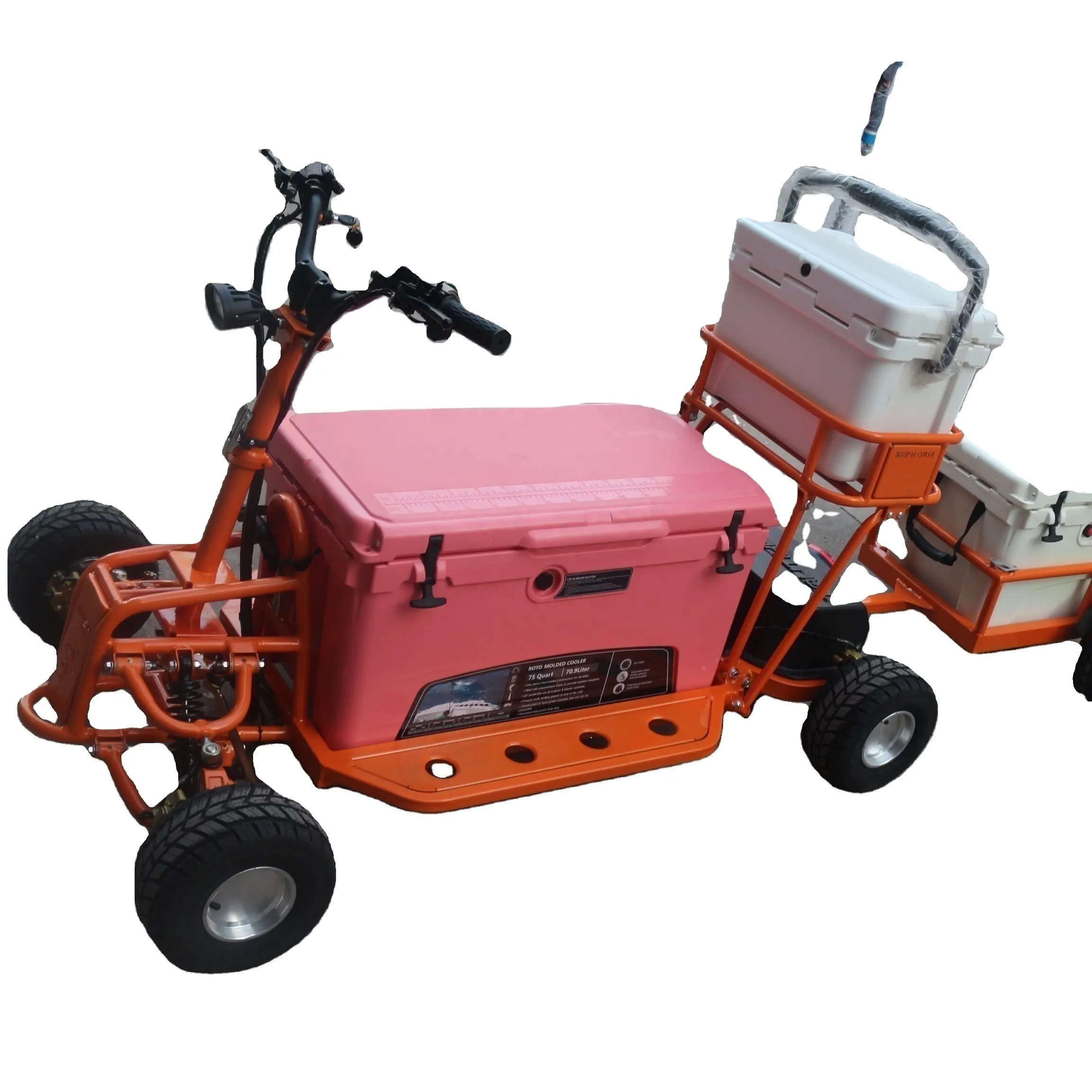 Dòng Chảy điện thiết kế 1000 Wát điện 2WD Cooler Scooter giỏ hàng với 45qt hộp