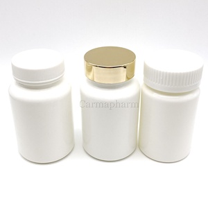 150cc Plastic bottle pharma grade plastic pill capsule bottle with golden cap